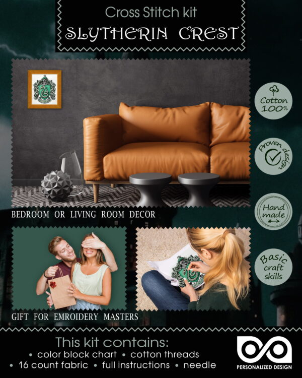 Counted Cross Stitch Kit "Slythering Crest"