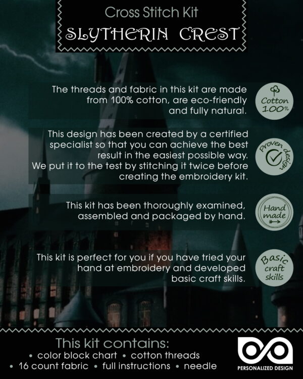 Counted Cross Stitch Kit "Slythering Crest"