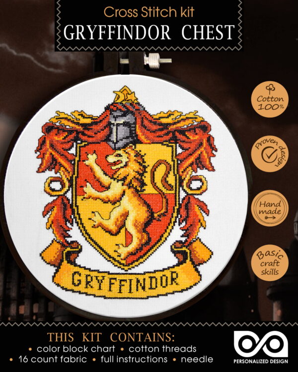 Counted Cross Stitch Kit "Griffindor Crest"