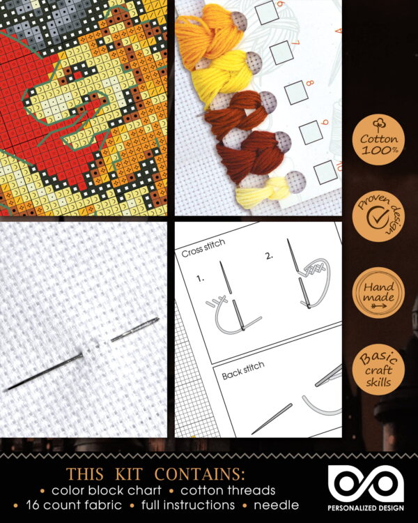 Counted Cross Stitch Kit "Griffindor Crest"