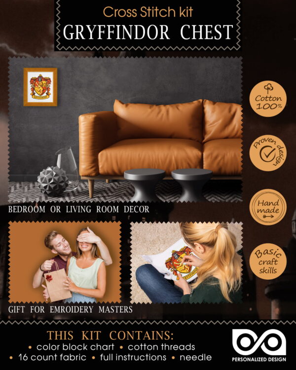 Counted Cross Stitch Kit "Griffindor Crest"