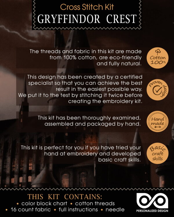 Counted Cross Stitch Kit "Griffindor Crest"