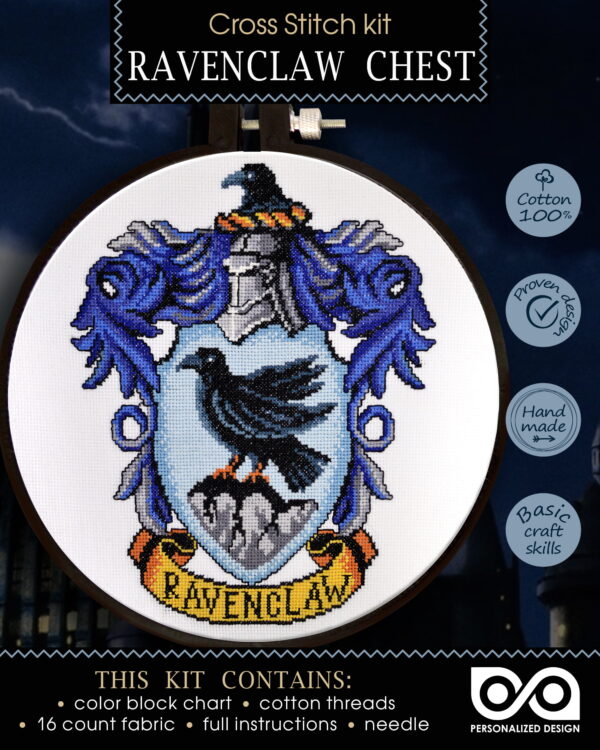 Counted Cross Stitch Kit "Ravenclaw Crest"
