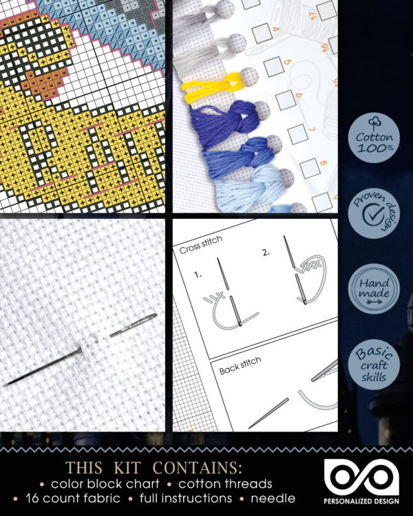 Counted Cross Stitch Kit "Ravenclaw Crest"