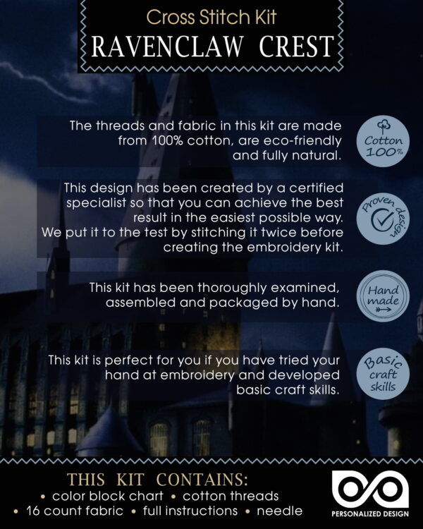 Counted Cross Stitch Kit "Ravenclaw Crest"