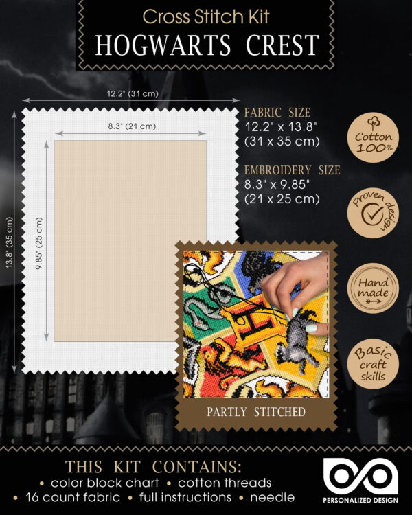 Counted Cross Stitch Kit "Harry Potter: Hogwarts Crest"