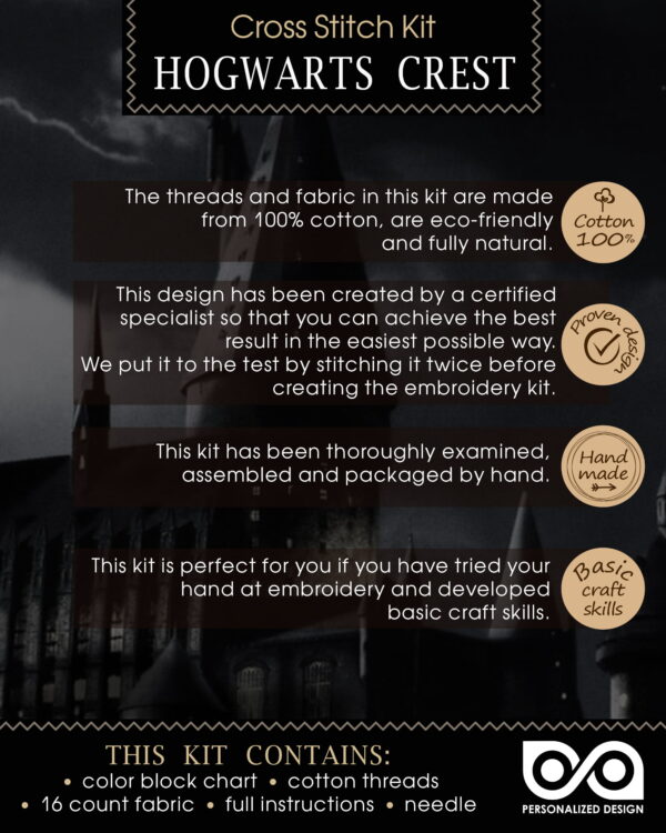 Counted Cross Stitch Kit "Harry Potter: Hogwarts Crest"