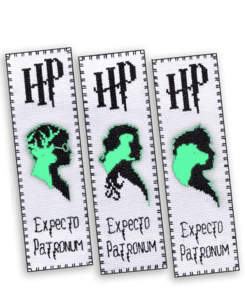 Embroidery Kits "Patronuses" - Set of 3 DIY Counted Cross Stitch Luminous Bookmarks - Glow-in-The-Dark