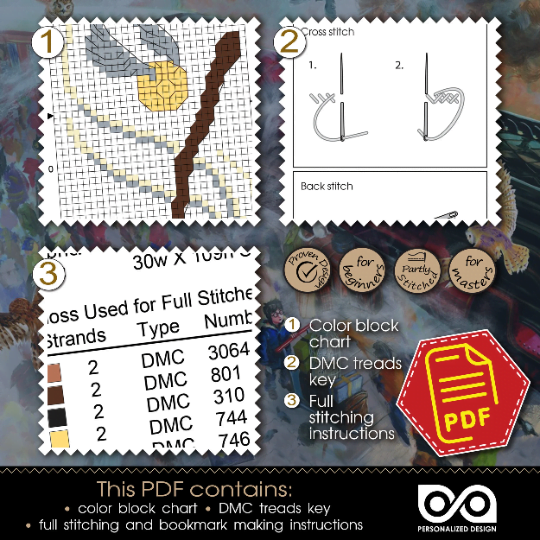 Counted Cross Stitch Pattern "Harry Potter: Golden Snitch" - Download in PDF