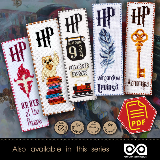 Counted Cross Stitch Pattern of Bookmark "Harry Potter: Always" - Download in PDF