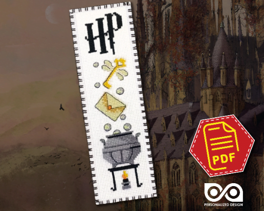 Counted Cross Stitch Pattern of Bookmark "Harry Potter: Cauldron" - Download in PDF SK2-81