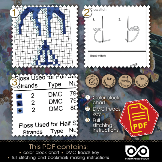 Counted Cross Stitch Pattern of Bookmark "Harry Potter: Always" - Download in PDF