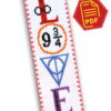 Counted Cross Stitch Pattern of Bookmark "HP Love" - Download in PDF SK2-151