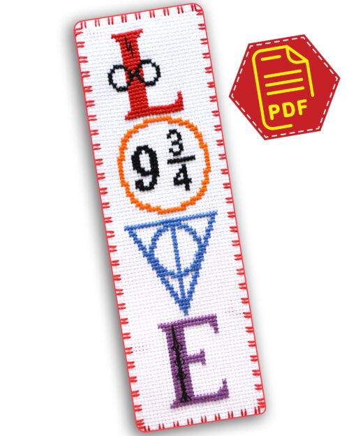 Counted Cross Stitch Pattern of Bookmark "HP Love" - Download in PDF SK2-151