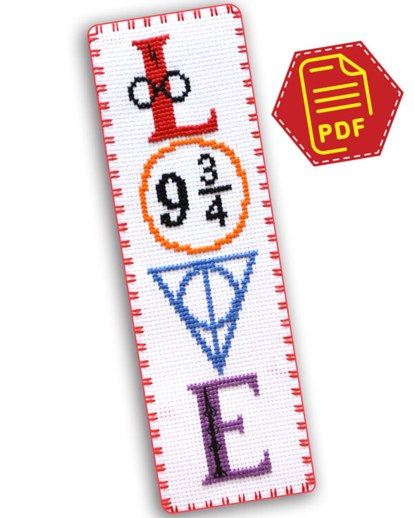 Counted Cross Stitch Pattern of Bookmark "HP Love" - Download in PDF SK2-151