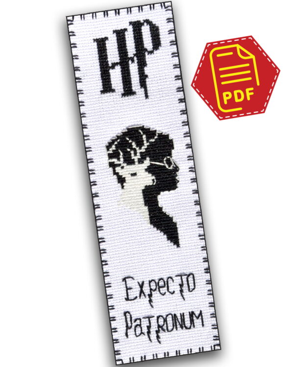 Counted Cross Stitch Pattern of Bookmark "Harry Potter: Expecto Patronum" - Download in PDF
