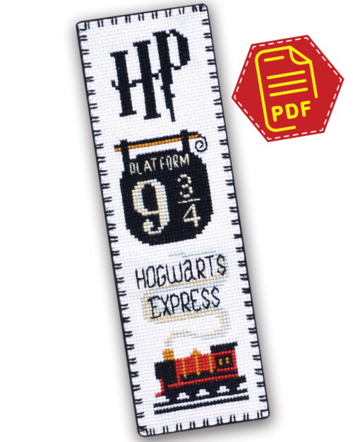 Counted Cross Stitch Pattern of Bookmark "Harry Potter: Hogwarts Express Train" - Download in PDF