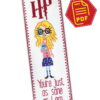 Counted Cross Stitch Pattern of Bookmark "Luna Lovegood Quote: You're just as sane as I am" - Download in PDF
