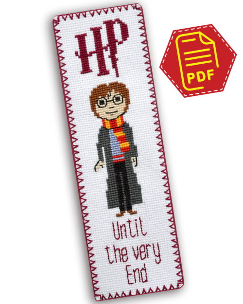 Counted Cross Stitch Pattern of Bookmark "Harry Potter Quote: Until the very End" - Download in PDF