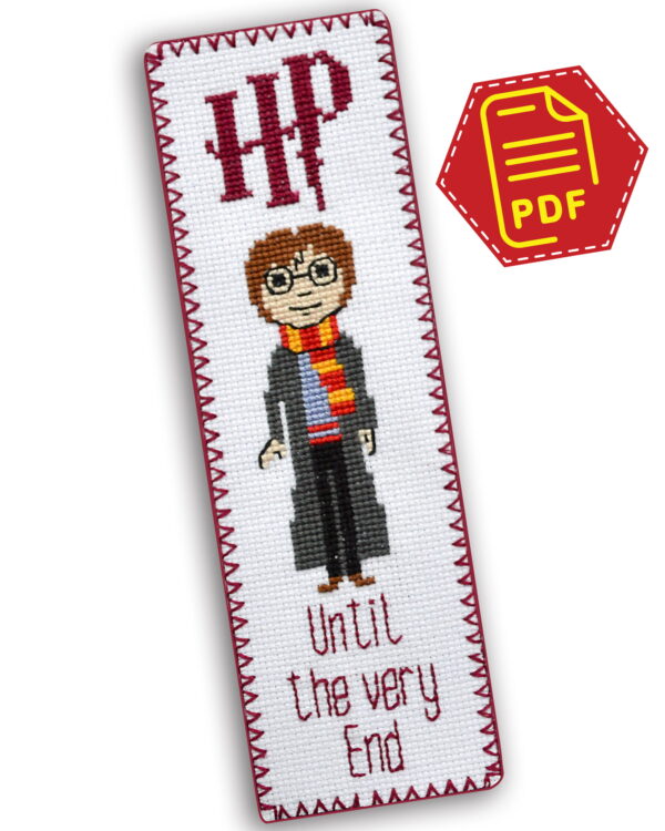 Counted Cross Stitch Pattern of Bookmark "Harry Potter Quote: Until the very End" - Download in PDF