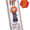 Counted Cross Stitch Pattern of Bookmark "Hermione Granger Quote: Honestly don't you two read?" - Download in PDF
