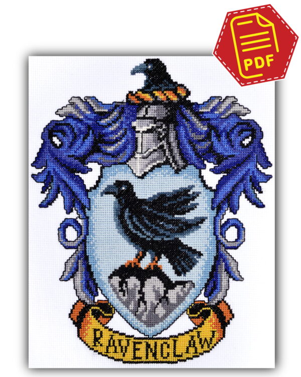 Ravenclaw House Crest cross stitch pattern