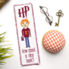 Counted Cross Stitch Pattern of Bookmark "Ron Weasley Quote: How about a nice book?" - Download in PDF