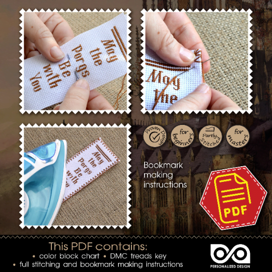 Counted Cross Stitch Pattern of Bookmark "Harry Potter: Sorting Hat" - Download in PDF