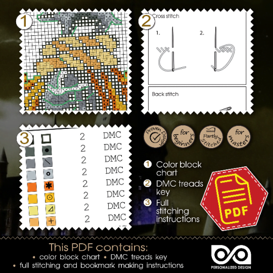 Counted Cross Stitch Pattern "Hufflepuff Crest" - Download in PDF