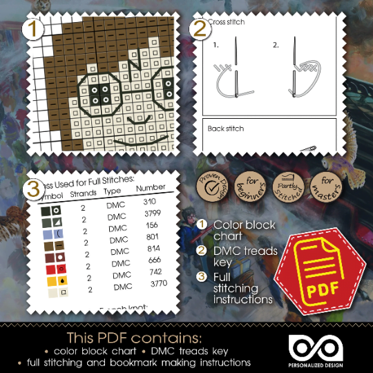 Counted Cross Stitch Pattern of Bookmark "Harry Potter Quote: Until the very End" - Download in PDF