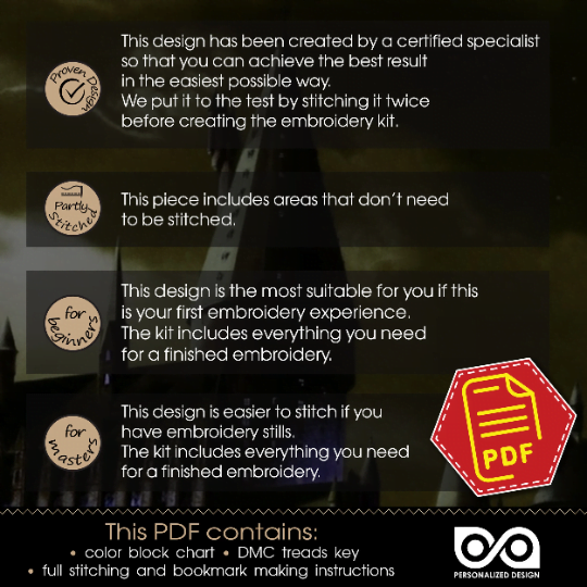 Counted Cross Stitch Pattern "Gryffindor Crest" - Download in PDF