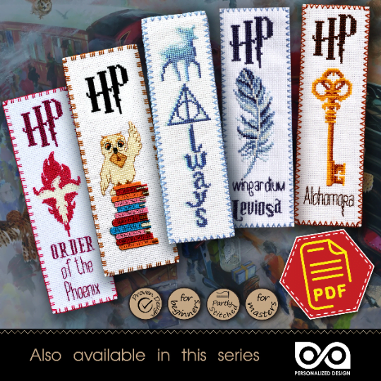 Counted Cross Stitch Pattern of Bookmark "Harry Potter: Hogwarts Express Train" - Download in PDF