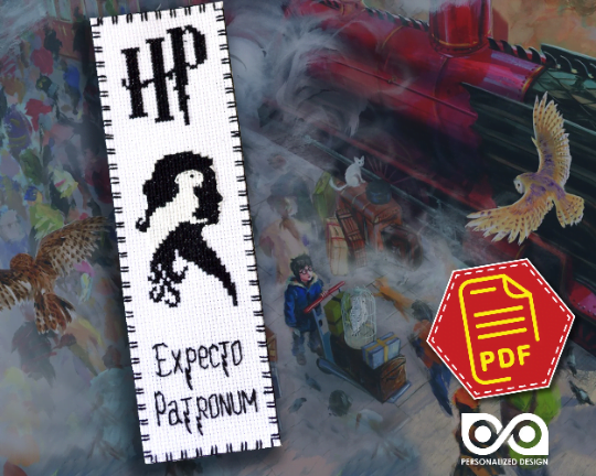 Counted Cross Stitch Pattern of Bookmark "Harry Potter: Hermione Patronus" - Download in PDF SK2-64