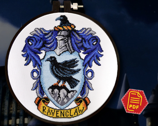 Counted Cross Stitch Pattern "Ravenclaw Crest" - Download in PDF