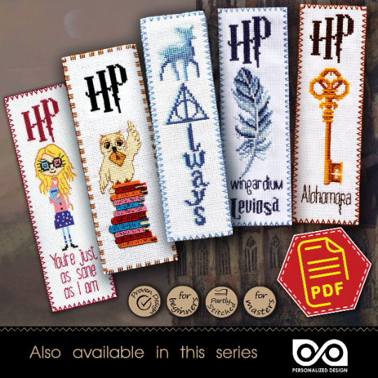 Counted Cross Stitch Pattern of Bookmark "Harry Potter: Sorting Hat" - Download in PDF