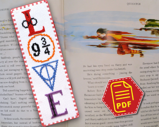 Counted Cross Stitch Pattern of Bookmark "HP Love" - Download in PDF SK2-151