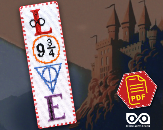 Counted Cross Stitch Pattern of Bookmark "HP Love" - Download in PDF SK2-151