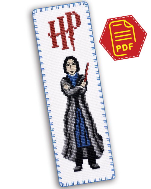 Counted Cross Stitch Bookmark Pattern "Professor of Hogwarts: Severus Snape" - Download in PDF