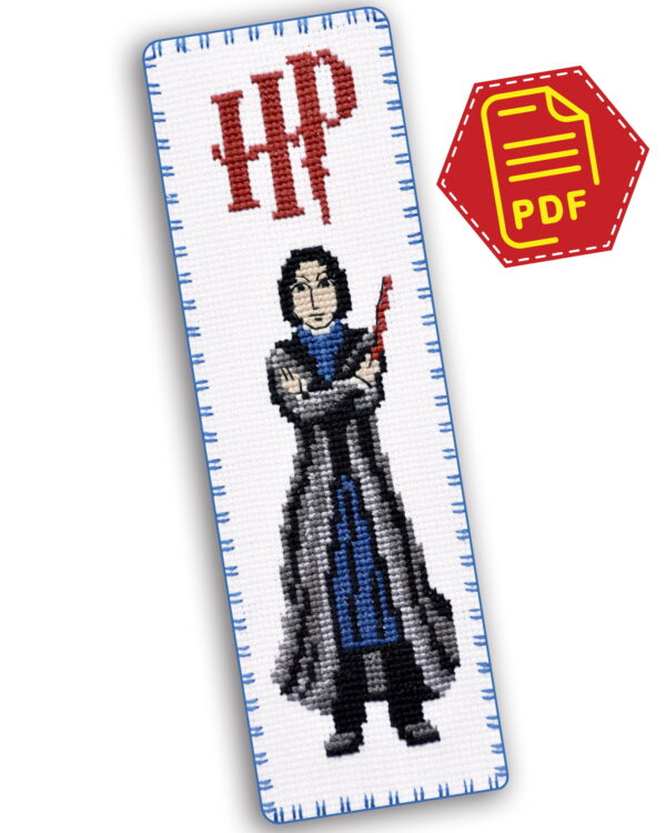 Counted Cross Stitch Bookmark Pattern "Professor of Hogwarts: Severus Snape" - Download in PDF