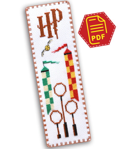 Counted Cross Stitch Bookmark Pattern 'Quidditch Pitch' - Download in PDF