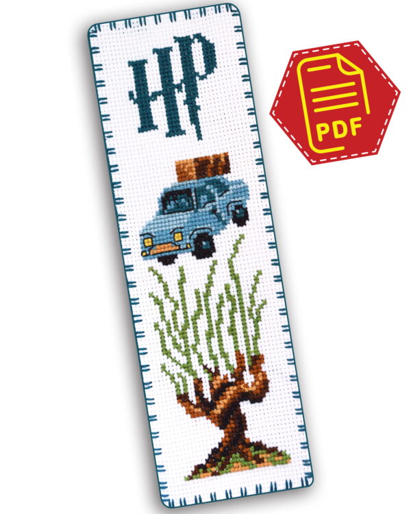 Counted Cross Stitch Bookmark Pattern "Harry Potter: Whomping Willow" - Download in PDF