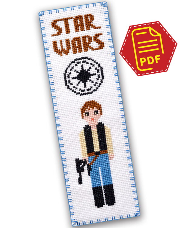 Free Bookmark Cross Stitch Pattern "Star Wars: Han Solo" - Download in PDF