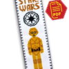 Counted Cross Stitch Pattern of Bookmark "Star Wars: C-3PO" - Download in PDF