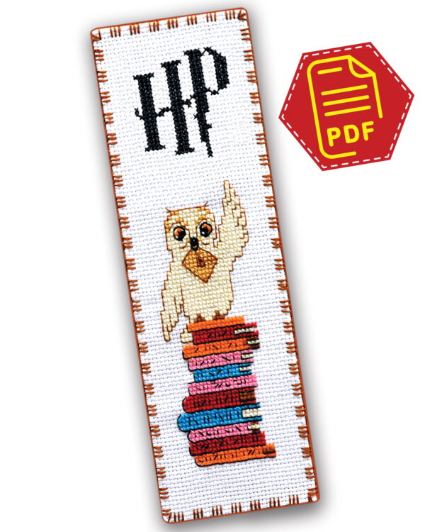 Harry Potter Bookmark Cross Stitch Pattern "Hedwig the Owl" – Download in PDF