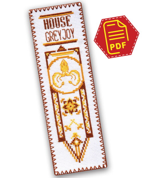 Counted Cross Stitch Pattern of Bookmark "Game of Thrones: House Greyjoy" - Download in PDF