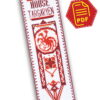 Counted Cross Stitch Pattern of Bookmark "Game of Thrones: House Targaryen" - Download in PDF