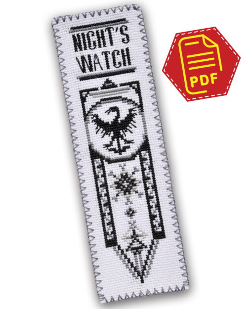 Counted Cross Stitch Pattern of Bookmark "Game of Thrones: Night's Watch" - Download in PDF
