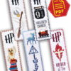 Set of 5 Bookmark Cross Stitch Patterns "Harry Potter: Magical Creatures and Objects" - Download in PDF