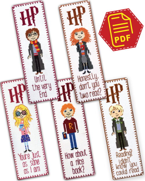 Set of 5 Harry Potter Quotes Cross-Stitching Patterns - Download in PDF
