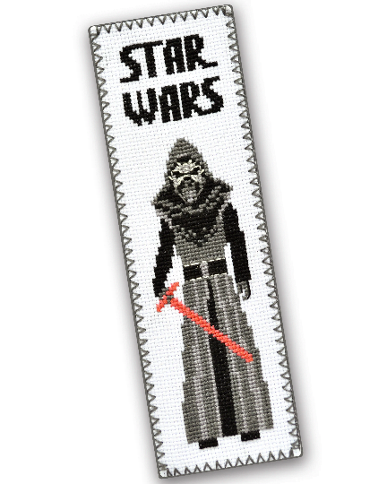 Counted Cross Stitch Pattern of Bookmark "Star Wars: Kilo Ren" - Download in PDF